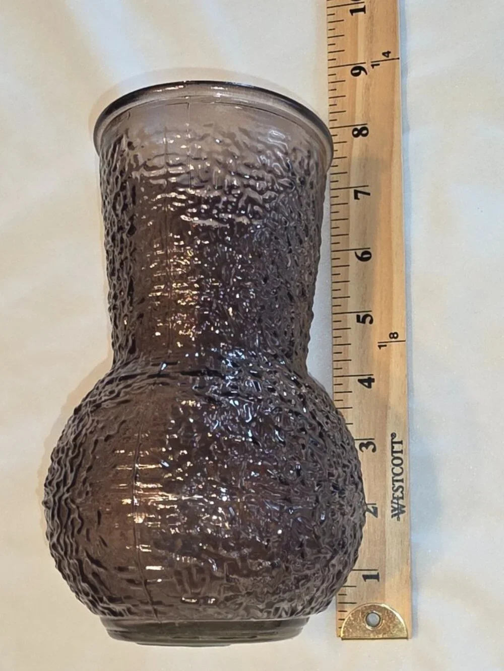 Decorative Vase Lacy Textured Purple Amethyst Colored Art Home Decor NWoT